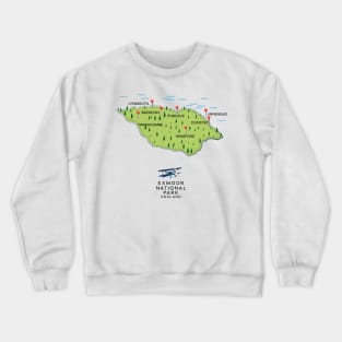 Exmoor National Park map Crewneck Sweatshirt